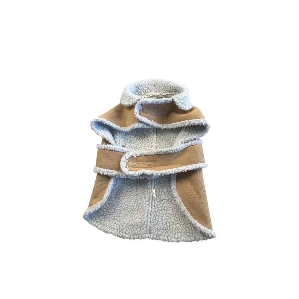 Dog Sherpa Poncho‎ Cape Bundle 2pc Reversible Cozy Pet Jacket